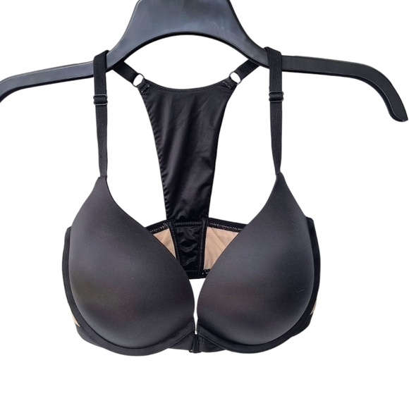 Victoria's Secret Very Sexy Push Up Black Racerback Bra with Front Closure 32DDD - Picture 1 of 9